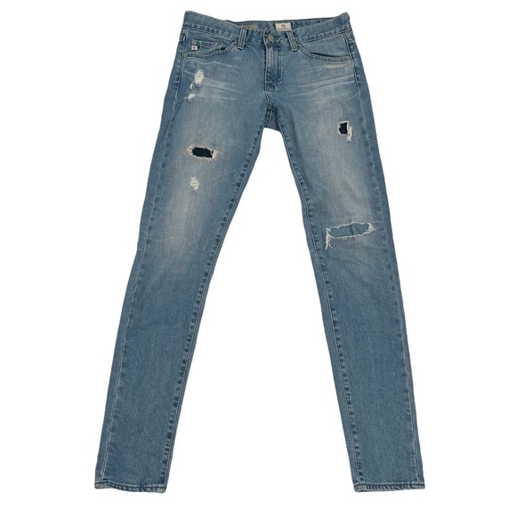 Ag Adriano Goldschmied The Nikki Relaxed Distressed Skinny Jeans Size 26 Womens - Picture 1 of 9